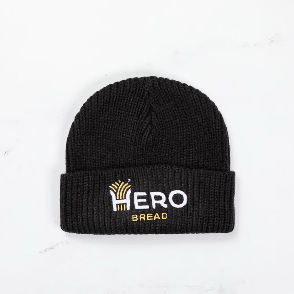 Hero Bread Black Knit Beanie